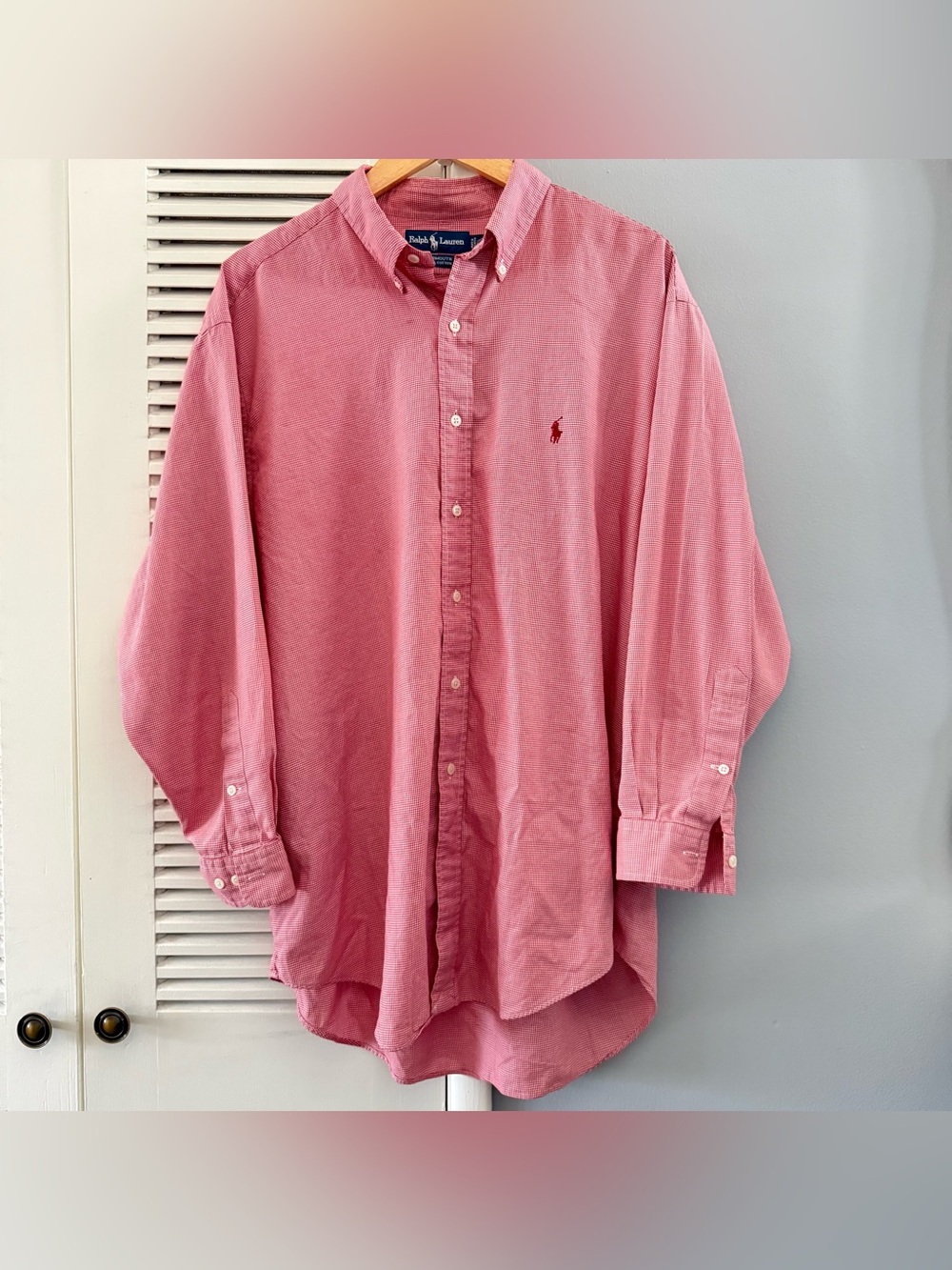 Vintage Polo Ralph Lauren Yarmouth Rose Pink Pinpoint Botton Up Longsleeve Shirt